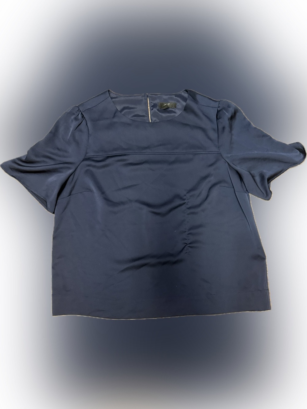 J Crew Navy Short Sleeve Blouse | Sz 12